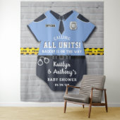 警察官ベビーシャワーフォトバックドロップ タペストリー (インサイチュ)