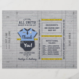 警察官ベビーシャワーDIYキャンディバーラッパー