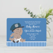 警察官ベビー警官招待状ダークスキン 招待状 (スタンド正面)