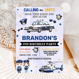 警察官ボーイ第2誕生日パーティー 招待状