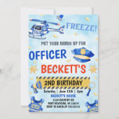 警察官ボーイ第2誕生日パーティー 招待状 (正面)