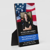 警察官メモリアル法執行機関 アメリカ国旗 フォトプラーク (側面)