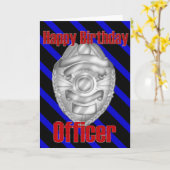 警察官保安官バッジハッピーバースデーカード カード (黄色い花)