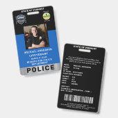 警察官写真ロゴ法執行証 バッジ (表裏)