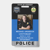 警察官写真ロゴ法執行証 バッジ (表面)