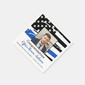 警察官写真薄いブルーライン卒業 スタンダードカクテルナプキン (角)