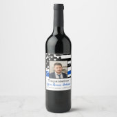 警察官写真薄いブルーライン卒業 ワインラベル (正面)