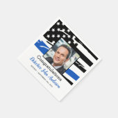 警察官写真薄いブルーライン退職 スタンダードカクテルナプキン (角)