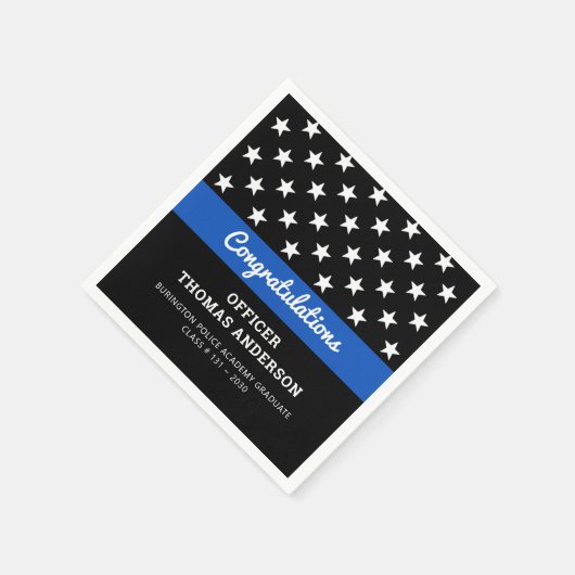 警察官卒業シンブルーラインパーティー スタンダードカクテルナプキン (角)