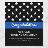 警察官卒業シンブルーラインパーティー ワインラベル (シングルラベル)