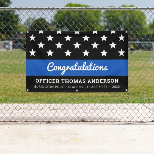 警察官卒業シンブルーラインパーティー 横断幕 (インサイチュ)