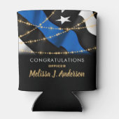 警察官卒業パーティー薄い青い線 缶クーラー (裏面)