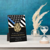 警察官卒業ブルーライン国旗の歓迎 フォトプラーク (側面)