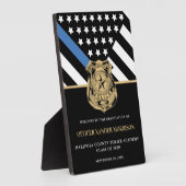 警察官卒業ブルーライン国旗の歓迎 フォトプラーク (側面)