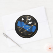 警察官卒業式の細い青い線の好意 ラウンドシール (封筒)