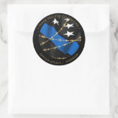 警察官卒業式の細い青い線の好意 ラウンドシール (バッグ)