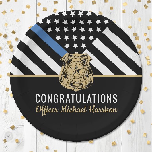 警察官卒業法執行旗 ペーパープレート