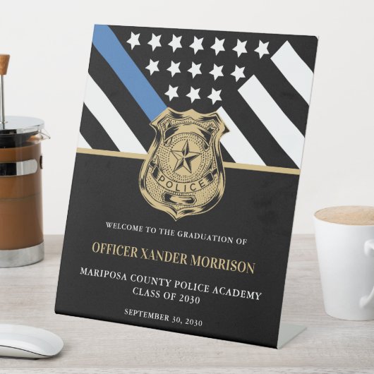 警察官卒業法執行歓迎 台座サイン (インサイチュ)