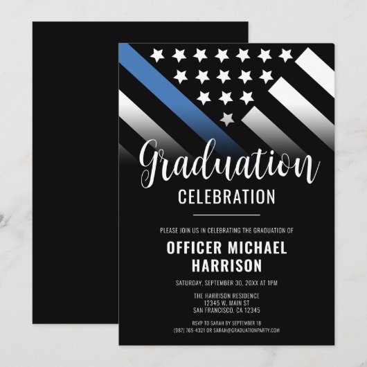 警察官卒業法執行 招待状 (正面/裏面)