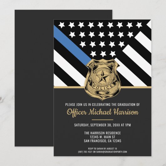 警察官卒業法執行 招待状 (正面/裏面)
