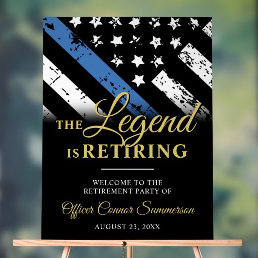 警察官執行退職の歓迎 アクリルサイン (ニュートラル)