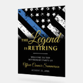 警察官執行退職の歓迎 アクリルサイン (傾斜)