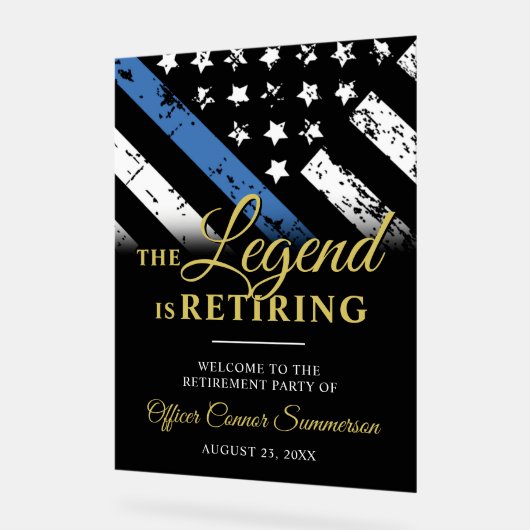 警察官執行退職の歓迎 アクリルサイン (傾斜)