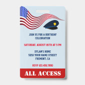 警察官子供の誕生日招待状IDカード バッジ (裏面)