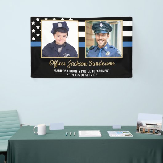 警察官学校の卒業式パーティー2写真 横断幕 (トレードショー)