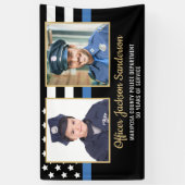 警察官学校の卒業式パーティー2写真 横断幕 (縦)