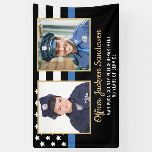 警察官学校の卒業式パーティー2写真 横断幕 (縦)