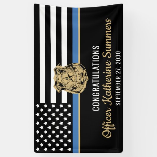 警察官学校の卒業祝い 横断幕 (縦)