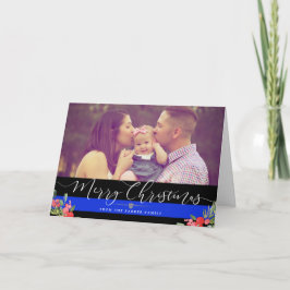 警察官家族 |クリスマスホリデーの写真 カード