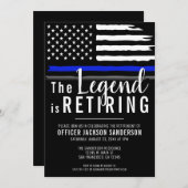 警察官引退パーティー 法執行機関 招待状 (正面/裏面)