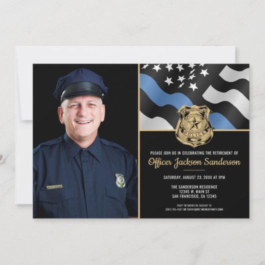 警察官引退法執行写真 招待状 (正面)