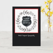 警察官悔やみや弔慰ブラックリース カード (黄色い花)