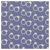 警察官手錠プリントオンNavy Blue ファブリック (クローズアップ)