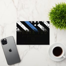 警察官旗第一応答者ありがとう 箔グリーティングカード