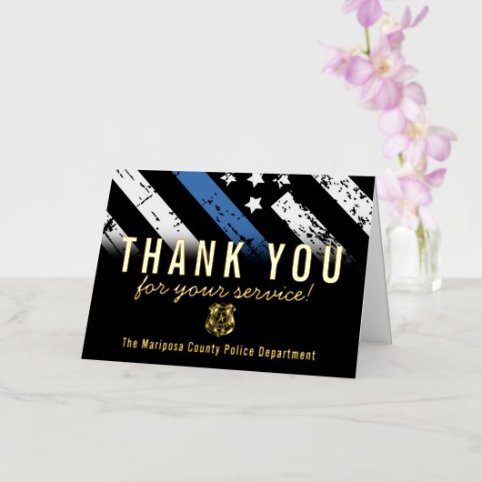 警察官旗第一応答者ありがとう 箔グリーティングカード (蘭)