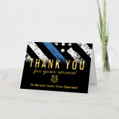 警察官旗第一応答者ありがとう 箔グリーティングカード (正面)