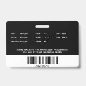 警察官法パーソナライズされた執行ID バッジ (Back)