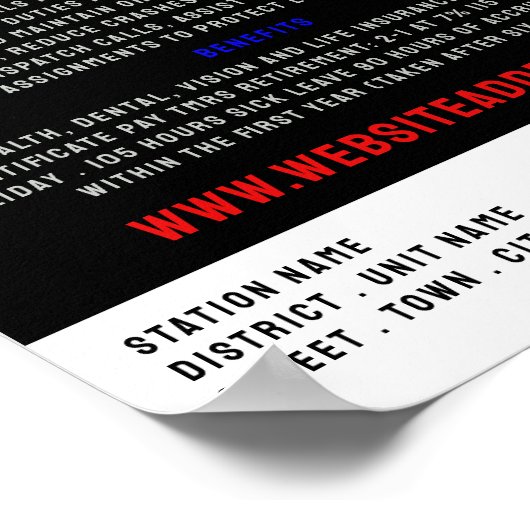 警察官法リクルートメント警察車サイレン ポスター (角)