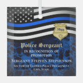 警察官法執行カスタムプロモーション ガラスオーナメント (正面)