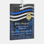 警察官法執行カスタムプロモーション ガラスオーナメント (正面右)