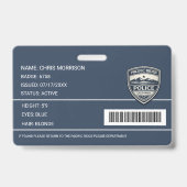警察官法執行者写真IDカード バッジ (裏面)