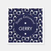 警察官法執行退職パーティー スタンダードカクテルナプキン (正面)