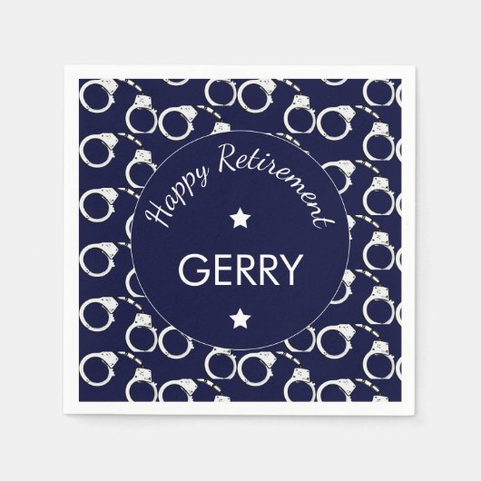 警察官法執行退職パーティー スタンダードカクテルナプキン (正面)