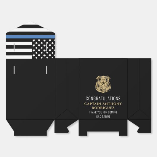 警察官法執行退職パーティー フェイバーボックス (見開き)