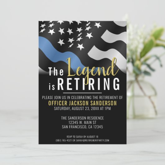 警察官法執行退職パーティー 招待状 (スタンド正面)