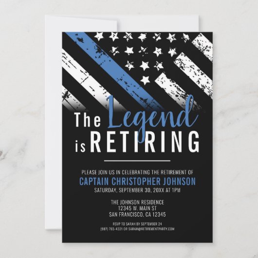 警察官法執行退職パーティー 招待状 (正面)